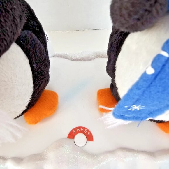 Trio of Plush Musical Singing *Dancing* Penguins On Block Of Ice Holiday Decor - Picture 4 of 12